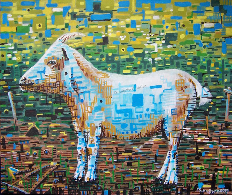 Geit, acryl op paneel 50x60 Geit, acryl op paneel 50x60