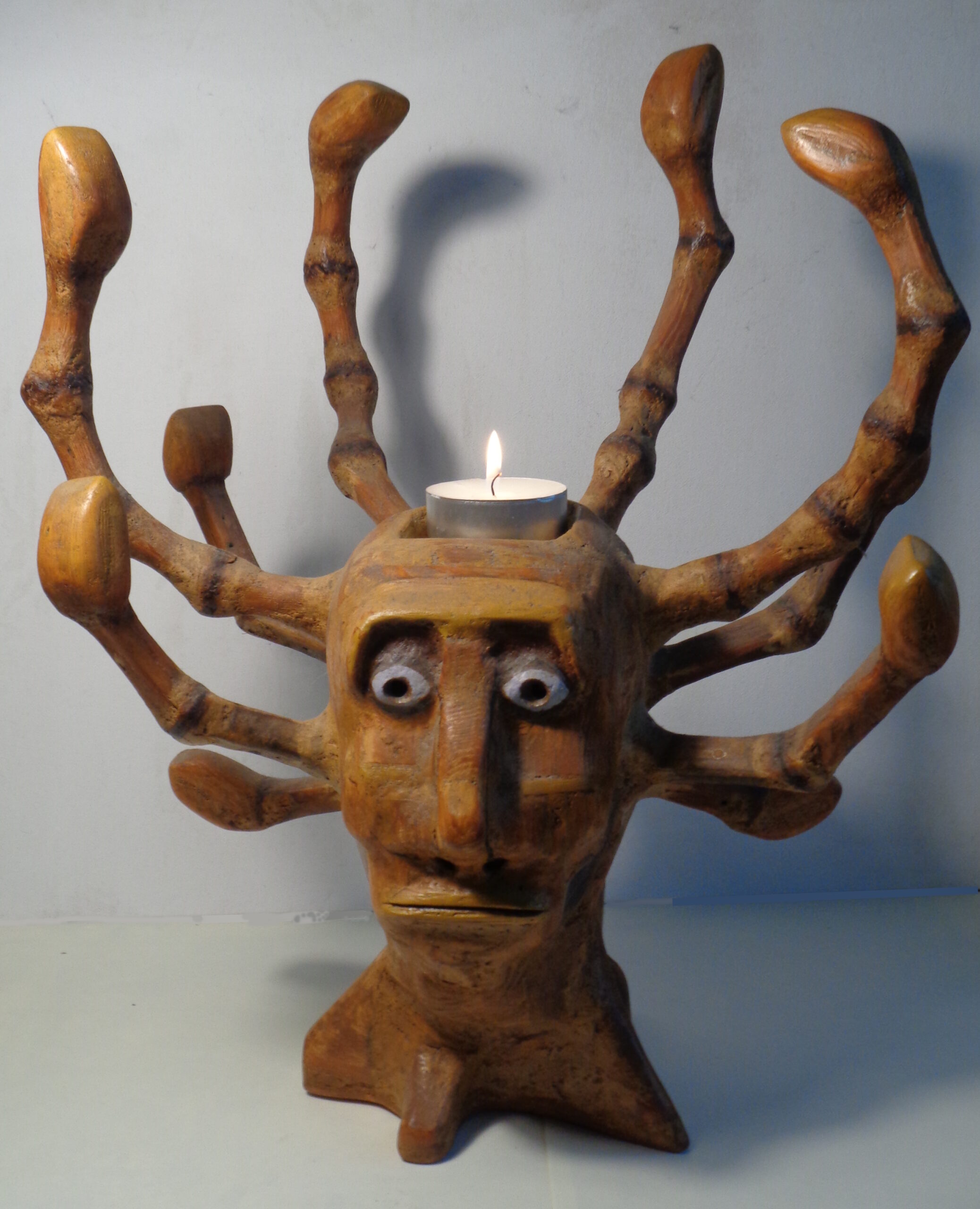 Medusa, beschilderde houtmontage