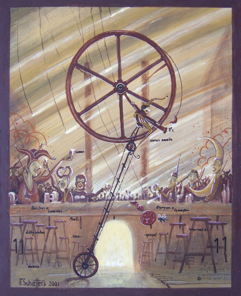 Diabolo, acryl op zwaar papier 50x60