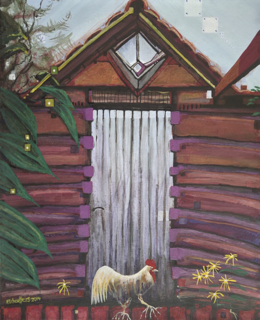 Stalkip, acryl op zwaar papier 50x60