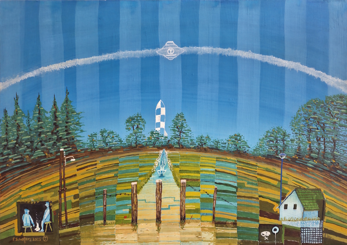 Transities De Oude vuilnisbelt, acryl op paneel 50x70