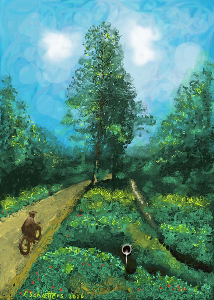 Weversven, digitale studie, krul-textuur